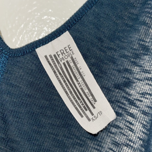 SOLD Free People Open Back Tank Top XS Teal - Picture 3 of 4